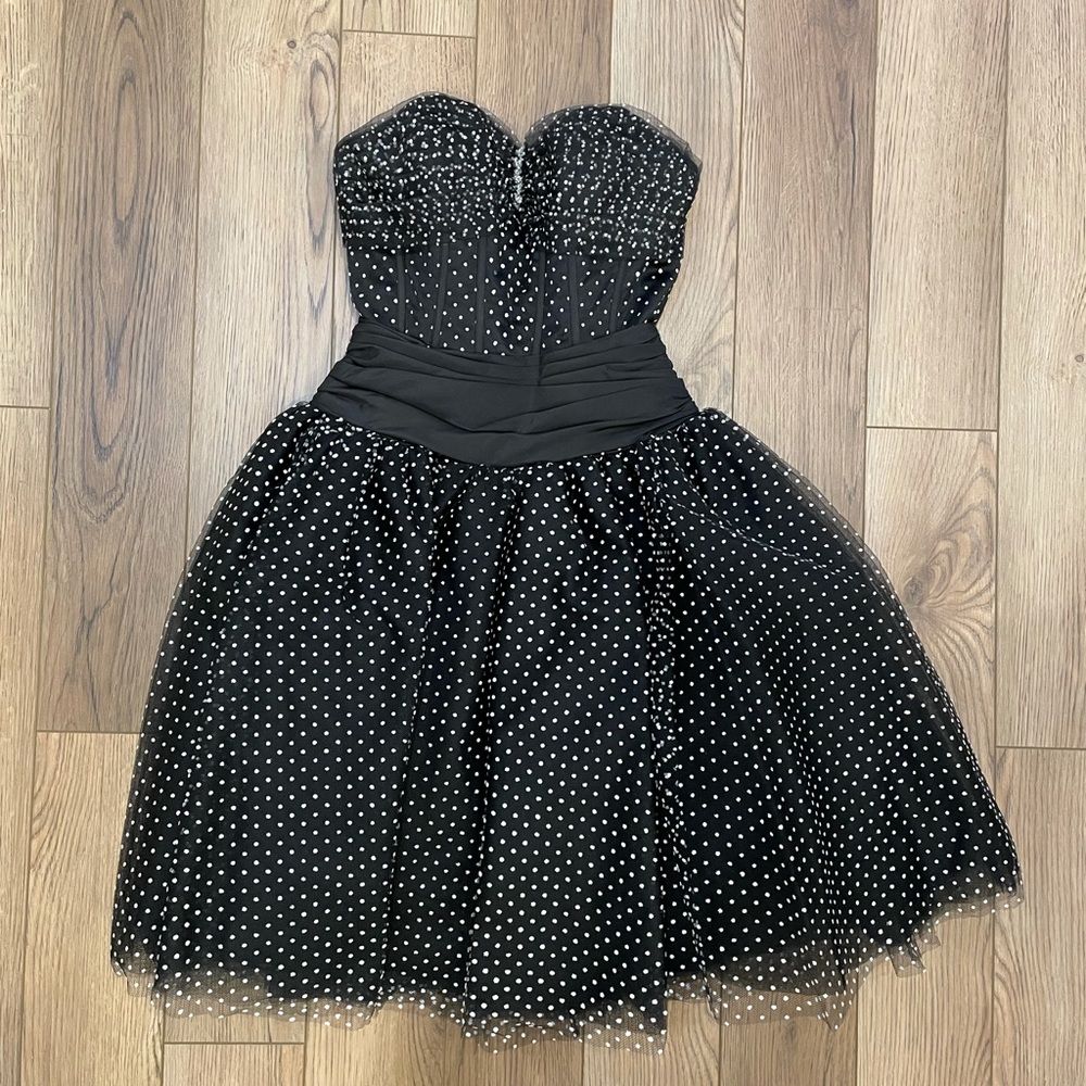 Black and White Polka Dot Cocktail Dress